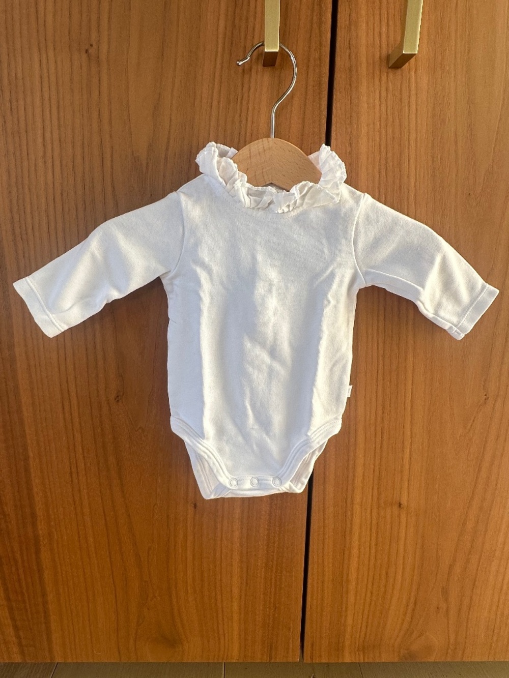 Jacadi White Ruffle Collar Bodysuit 1M / 54cm